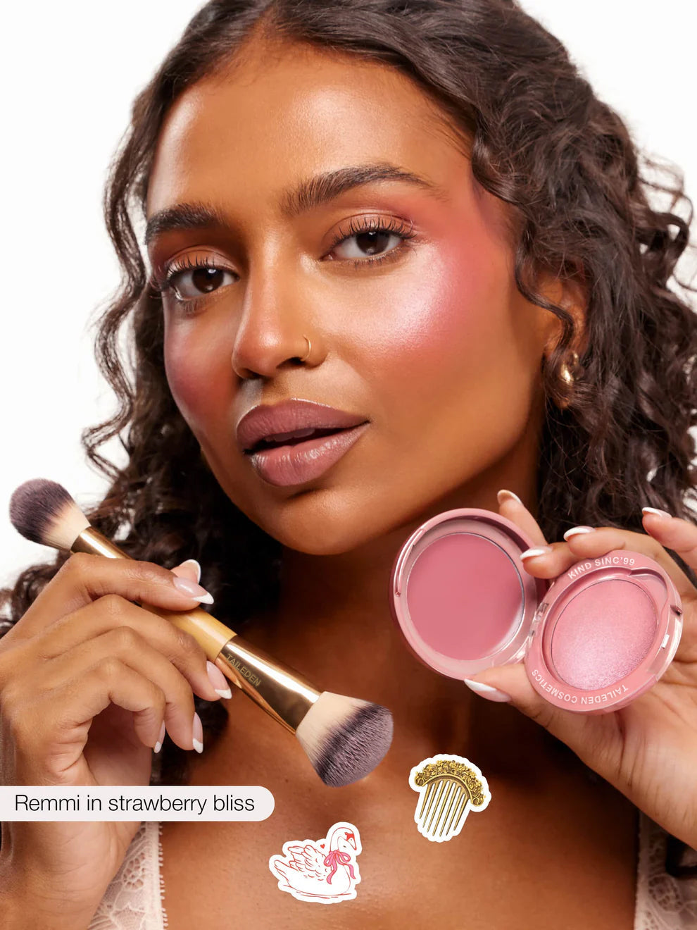 Macaron blush & glow duo + brush